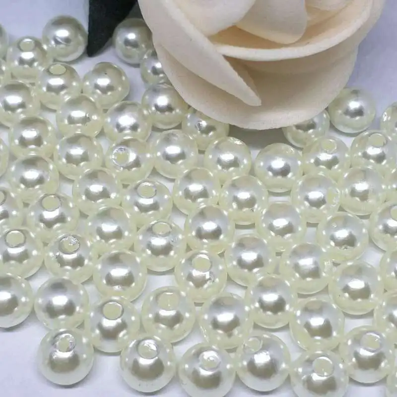 3mm-24mm creamy white Symphony ABS Ivory Round Imitation Plastic Pearl Beads for Jewelry Accessories Beads & Jewelry Making