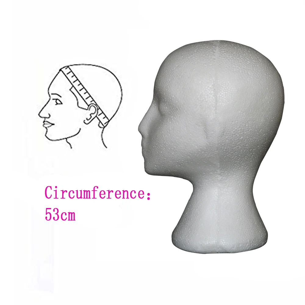 

Women's Practical Styrofoam Model Foam Head Light Weight Polystyrene Fashion Hat Wig Jewelry Glasses Display White Accessories