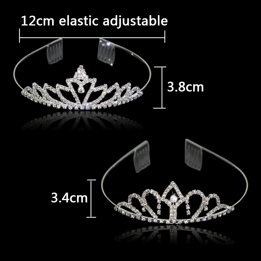 7 Style Princess Crystal Tiara Bridal Headband Kid Girl Prom Crown With Combs Party Accessories Wedding Crown Hair Jewelry Gift