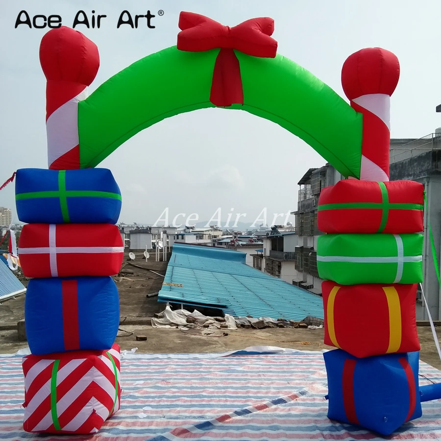 Hot Sale Durable Material Oxford Made Christmas Inflatable Gift Archway Decoration Made In China