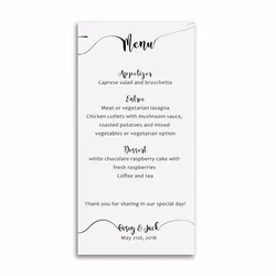 Personalized menu romantic design menu whole set available MU022