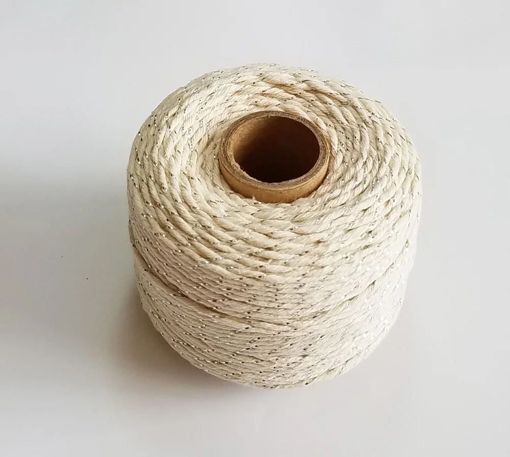 100% Cotton 100m/roll twine cords macrame rope string thread for party gift pack wedding decoration accessory DIY