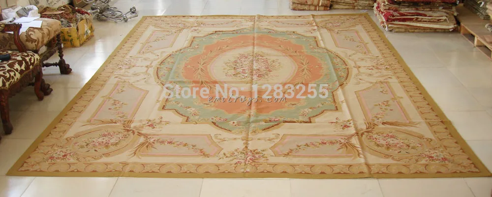 Handmade Wool Needlepoint Floral Roses Antique Chinese Hand-made Wool Table Decor Wool Rug Carpet