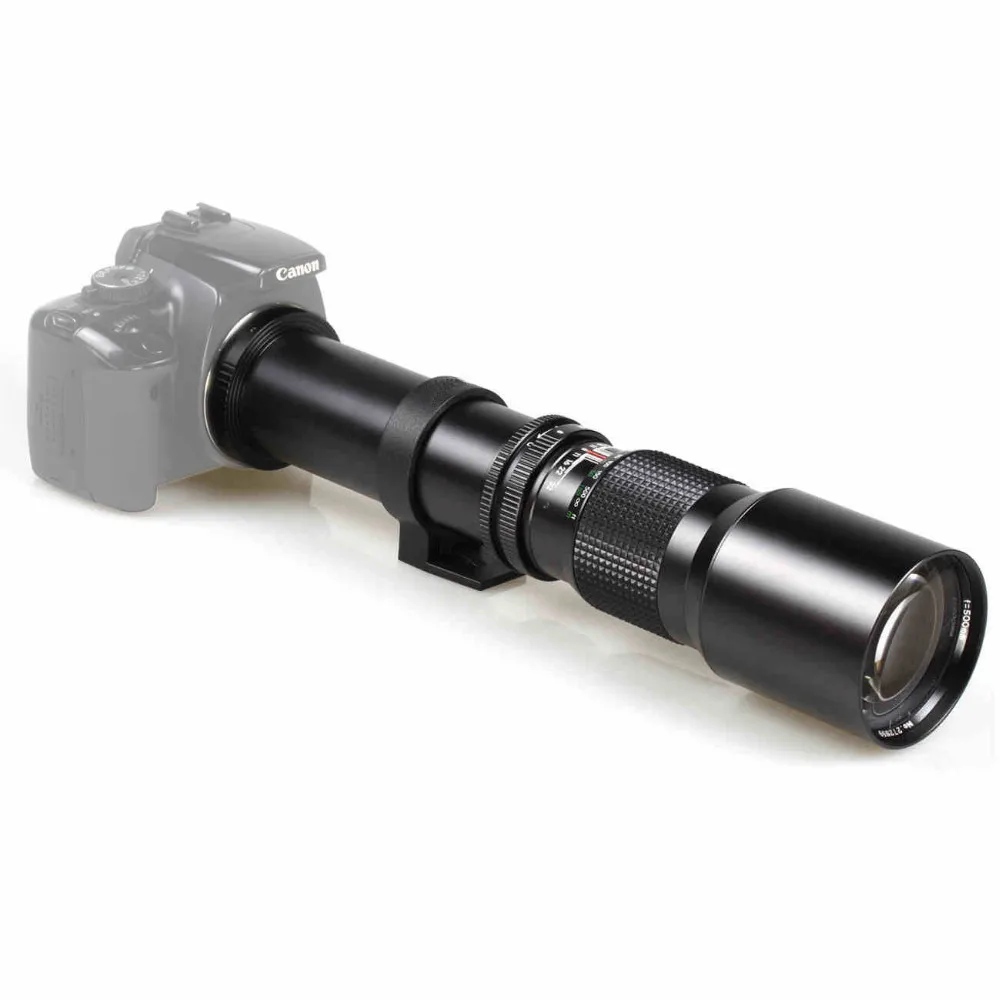 Jintu 500mm f/8,0 Kit de teleobjetivo para cámara Nikon D3300 D3400 D5500 D5300 D7200 D7500 D300 D600 D700 D800 D800E D90 D80 SLR