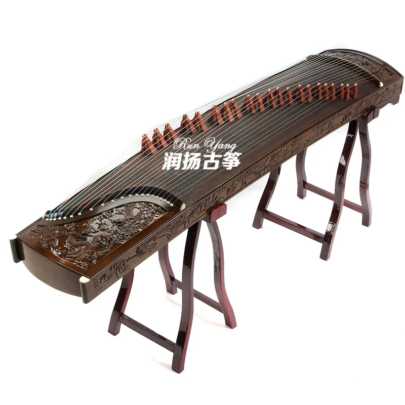 

High Quality Professional New Nanmu Guzheng Master Handmade Phoebe 9 Dragon Solid Wood Playing Guzheng Chinese 21 Strings Zither