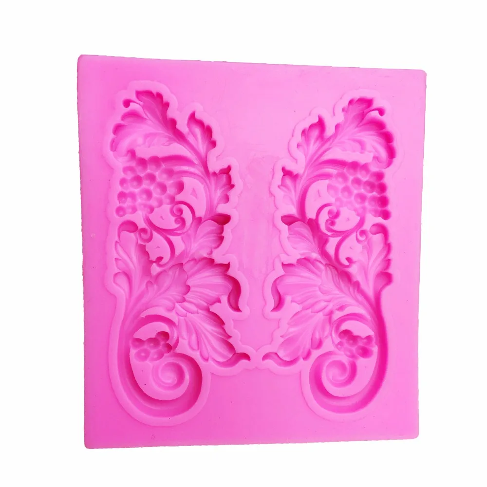 Grape vines silicone mold fondant mold Leaves lace pattern cake decorating tools chocolate gumpaste mold T1051