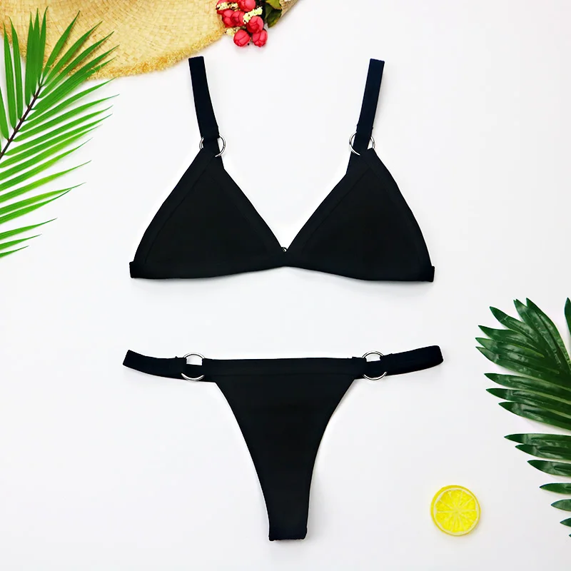 Maillot de bain Sexy solide pour femmes, soutien-gorge Push Up, col licou, Bikini brésilien, vêtements pour la plage, nouvelle collection 2019, 3606