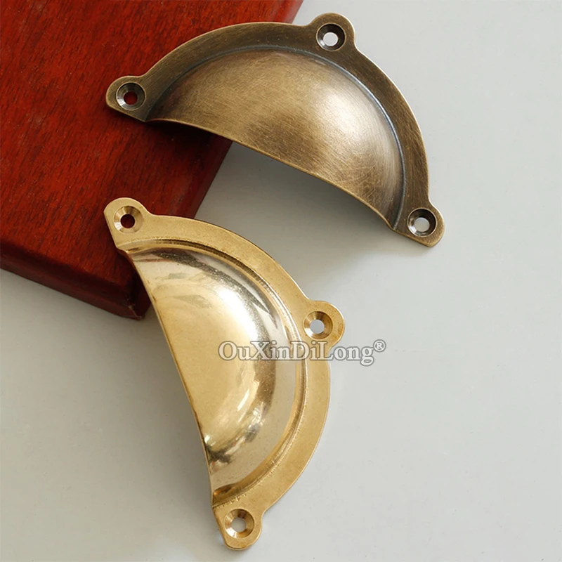 Retro Vintage 20PCS European Antique Brass Shell Handles Cupboard Drawer Cabinet Pulls Furniture Handles and Knobs image 6