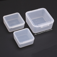 Transparent Plastic Small Square Boxes Packaging Thicken Storage Box Lidded Jewelry Box Accessories Finishing Box