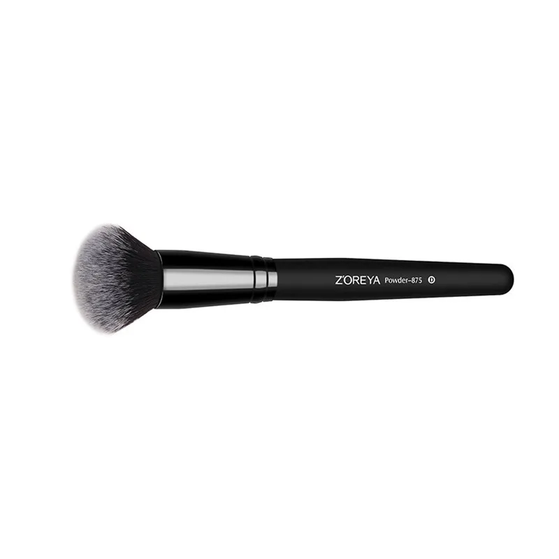 ZOREYA Brand Black Round Powder Brush High Quality Synthetic Hair Single Cosmetic Tools Soft Face Contour Makeup Free Shipping