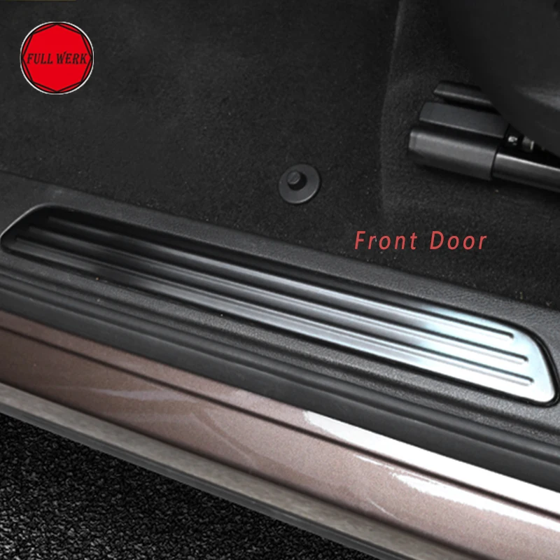 304 SS Car Door Sill Welcome Pedal Sticker Plate for VW Volkswagen Touareg 2011-2018 Interior Decoration Strip Set of 4pcs