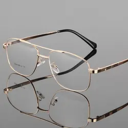 Fashion Retro Metal Large Box Round Glasses Frame Myopia Men Eyeglasses Optical Prescription Double Bridge Eyewear