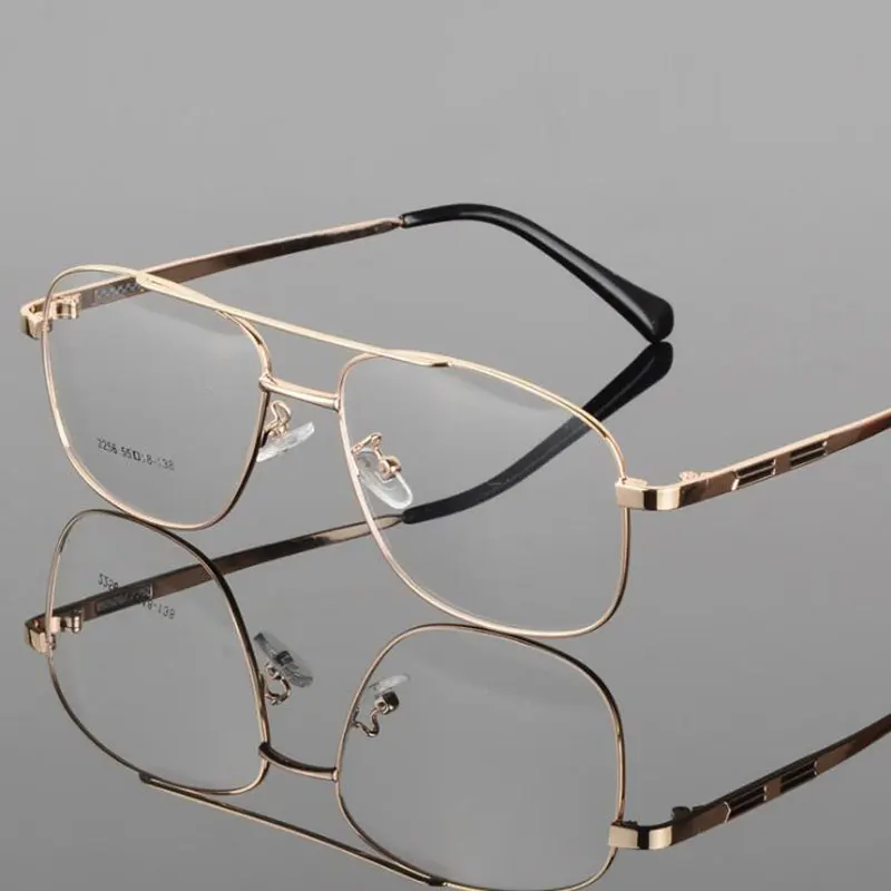 Fashion Retro Metal Large Box Round Glasses Frame Myopia Men Eyeglasses Optical Prescription Double Bridge Eyewear