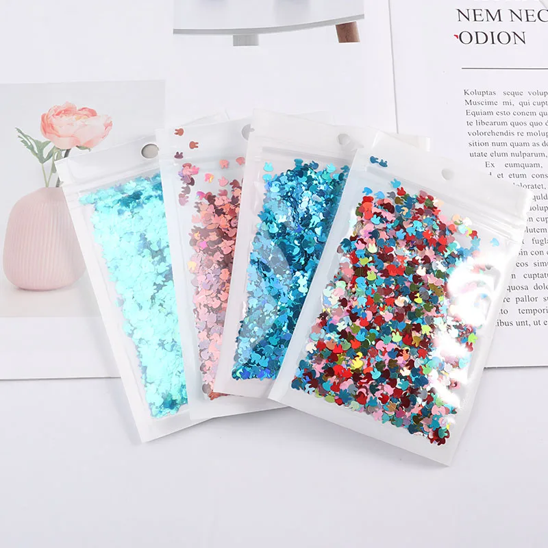 10g/Pack 4mm Rabbit Shape Ultrathin Sequins PET Paillettes for Nails Art manicure/wedding Christmas Decoration Confetti