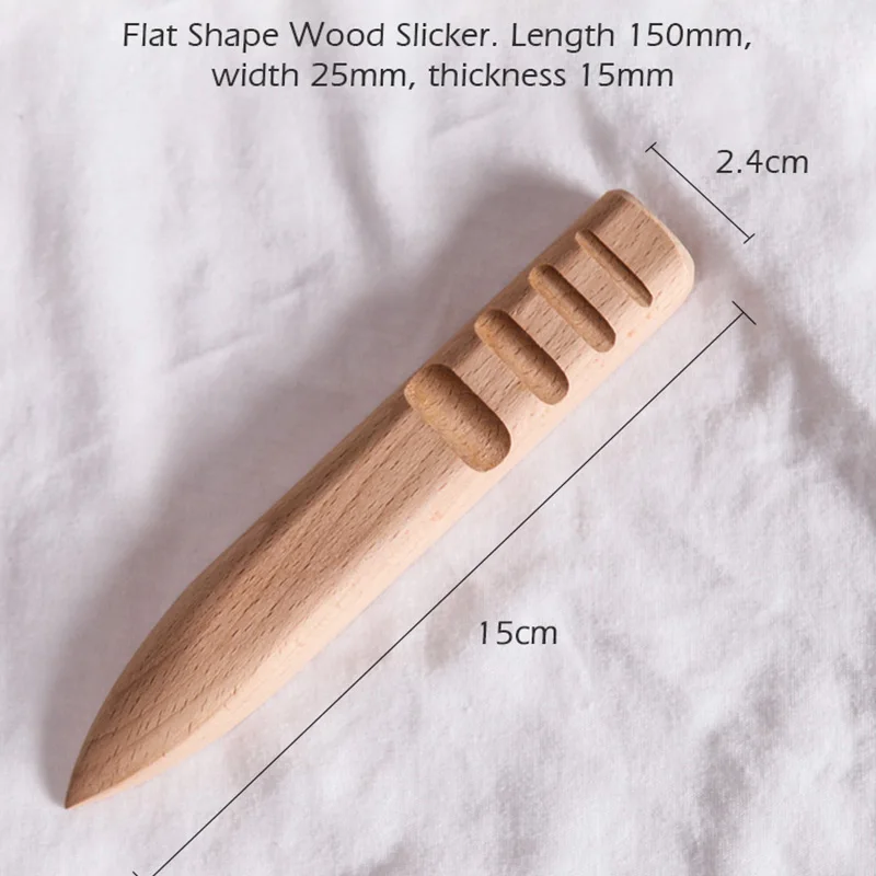 WUTA 1PC Wood Slicker Leather Edge Burnisher Polished Grinding Tools Smooth Grooves Leather Craft Working Tool