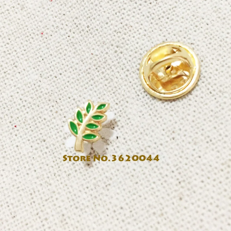 50pcs Acacia Sprig Masonic Regalia Gift Fellow Freemason Custom Lapel Pin Akasha Small Enamel Brooch and Pins Badge Green Leaf