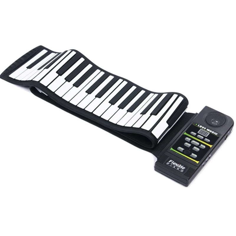 SevenAngel 88 keys Piano portable digital keyboard and sustain pedal of soft mini Silicone Flexible roll up piano