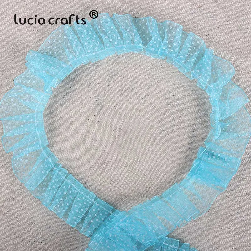 5yards Trim Fold Lace Ribbons Dot Lace For Handmade  Dress Garment Sewing Accessories R0406