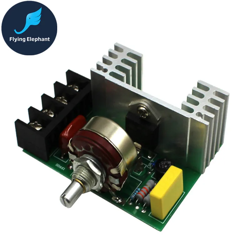 4000W SCR Electronic Voltage Regulator 220V For Dimming & Speed Control & Tempering + Insurance Case