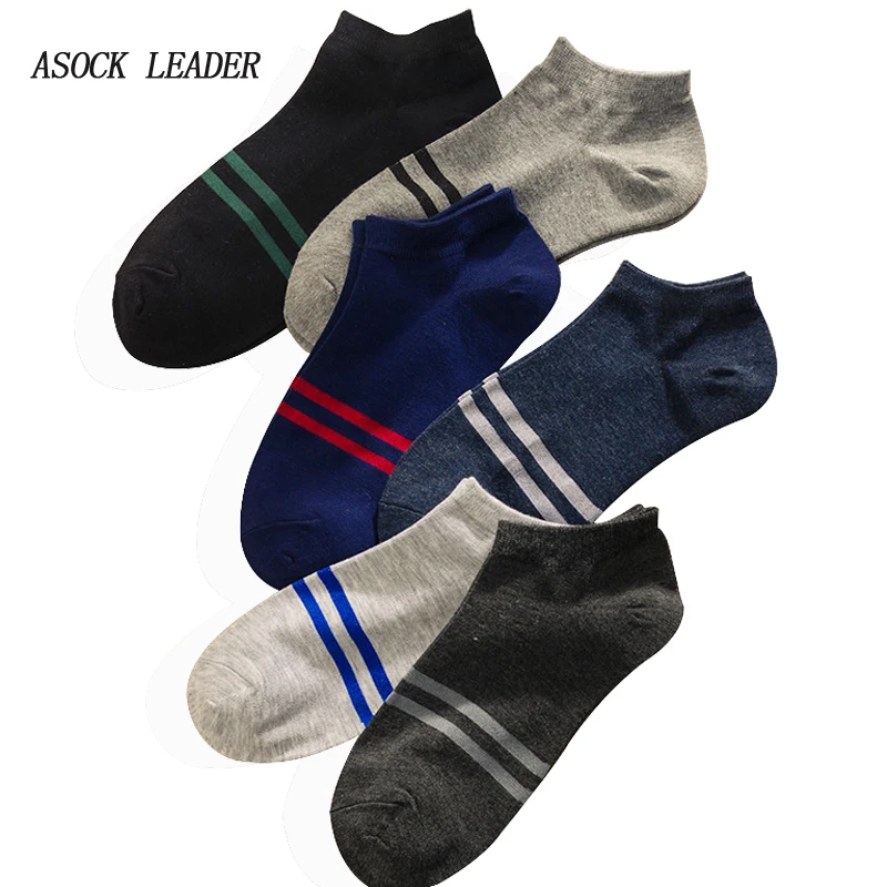 

6 Pairs/Lot Spring&Summer New Cotton Men's Socks Shallow Mouth Color Short Socks Art Funny Sock Men Fashions