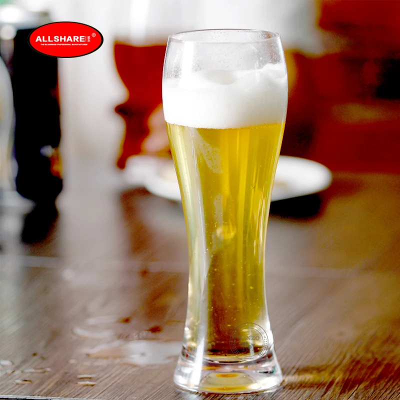 2pcs old fashion handmade blown lead-free crystal beer glass set 330ml 500ml 60000X