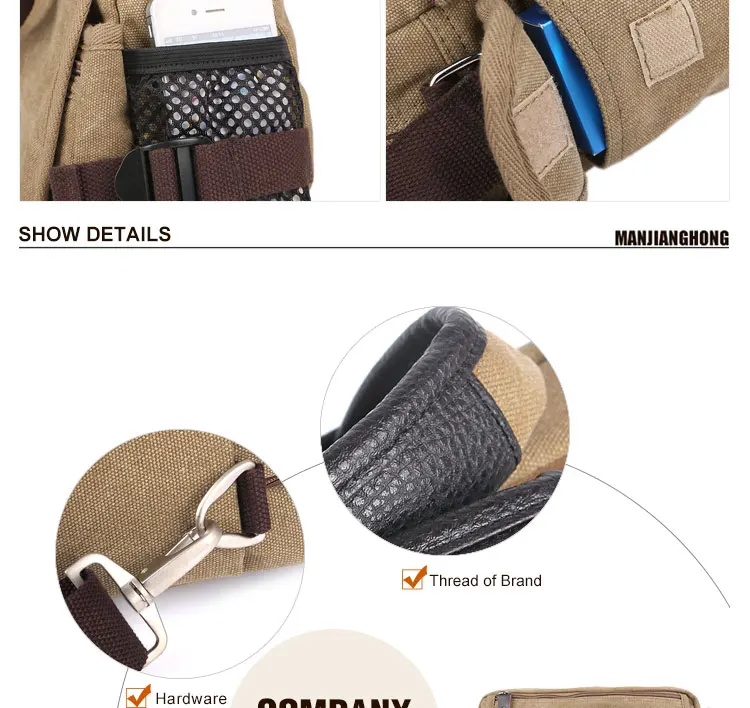Multi-funktions Beiläufigen Messenger Taschen Männer Leinwand Freizeit Männer Schulter Taschen Vintage Kleine Umhängetasche Tasche Für Männliche – Detail 4