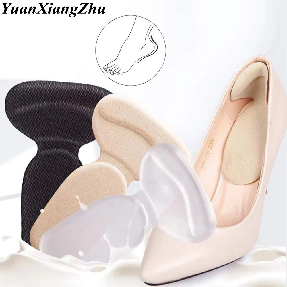 1 Pair T-type Heel Grips Silicone Soft Insert Heel Liner Grips High Heel Comfort Pads Feet Care Accessories HT-8