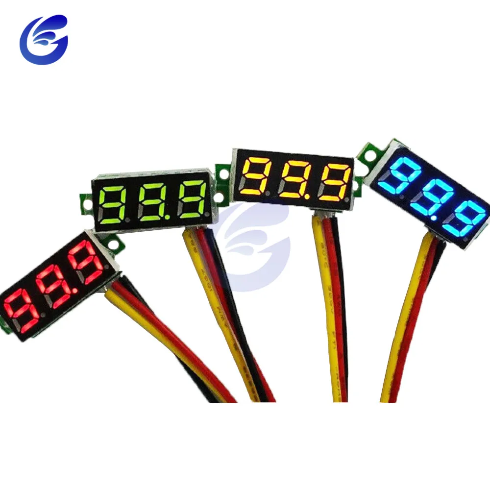 0.28 inch DC LED Digital Voltmeter 0-100V Voltage Meter Auto Car Mobile Power Voltage Tester Detector 12V Red Green Blue Yellow