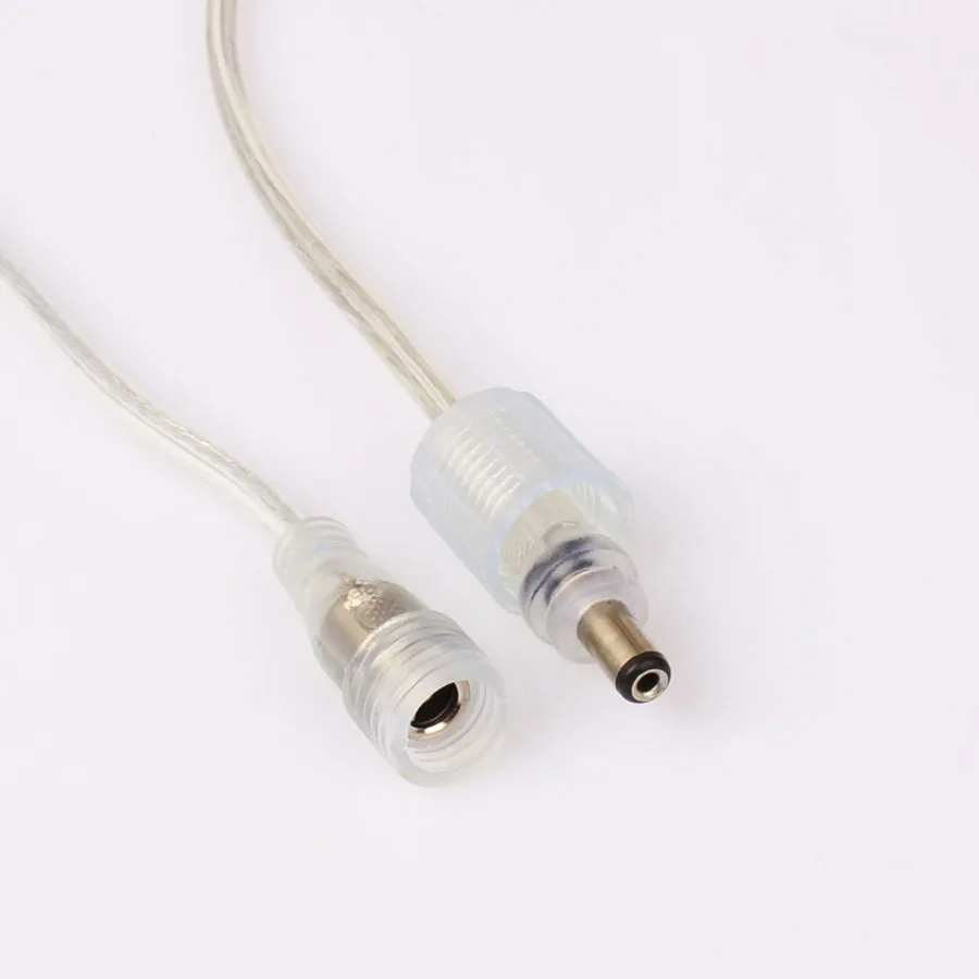 2pair=4pcs 2pin LED Waterproof Connector 5.5*2.1mm Male Famle DC Power Plug Jack with 180mm Cable for Monitoring ect