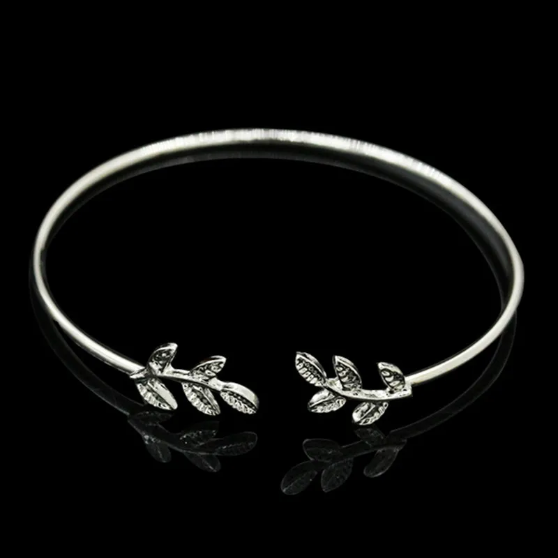 L163 New Fashion Open Pulseiras Men Punk Leaves Cuff Bracelets & Bangles for Women Jewelry Girl Mujer Feminin