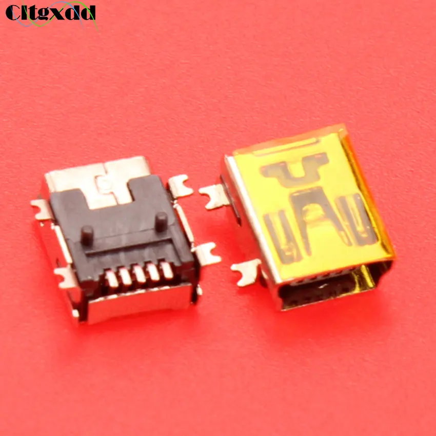 cltgxdd 5 pin Mini charging USB jack socket port connector V3 port for MP3 MP4 GPS etc 5Pin SMT long type 7.7X9.2X5.5MM