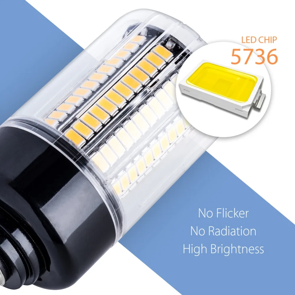 Bombilla LED E27 E14 para el hogar, bombillas de maíz, 220V, 3,5 W, 5W, 7W, 9W, 12W, 15W, 20W, SMD5736, ahorro de energía, sin parpadeo