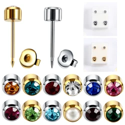 Pair Fashion Steel Sterile Ear Piercing Screw Back Earrings Stud Ear Cartilage Tragus Piercing For Earring Gun