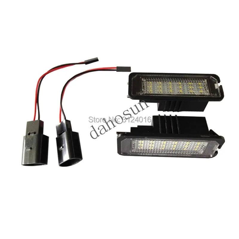 2PC X Dahosun Led License Number Plate Lamp for Golf 4 /5 /6 Eos Lupo Beetle Passat Scirocco Polo Phaeton Skoda SEAT Altea