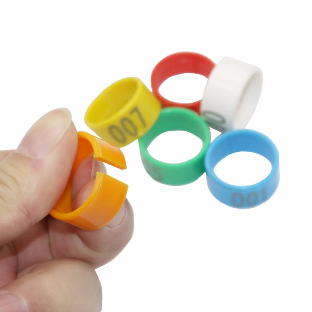 Inner Diameter 2.0/1.8/1.6cm Plastic Open Type Buckle Chicken Duck Goose 6 Colors Digital Foot Ring Poultry Farming Equipment