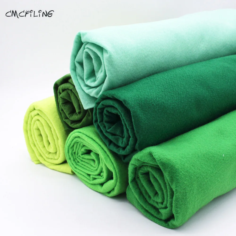 Green Soft Felt,Polyester Nonwoven Fabrics,For Diy Scrapbooking,Toys Stuff Skin,Decoration Materials