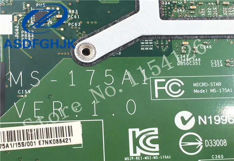 Imagem -05 - Placa-mãe do Portátil para Msi Gp70 Ms175a Ms-175a1 Sr1q0 Ddr3 Não-integrado N15s-gt-b-a2 100 Trabalho Perfeito