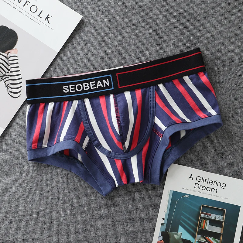 SEOBEAN Mens Striped Printed Boxer Shorts Pajamas Cotton unterhosen herren Underwear