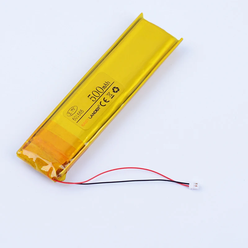 601665 3.7V 500mAh Rechargeable  li Polymer Battery For  Seifan Recording pen speaker DVR 601565  with SUR 0.8 2pin connector