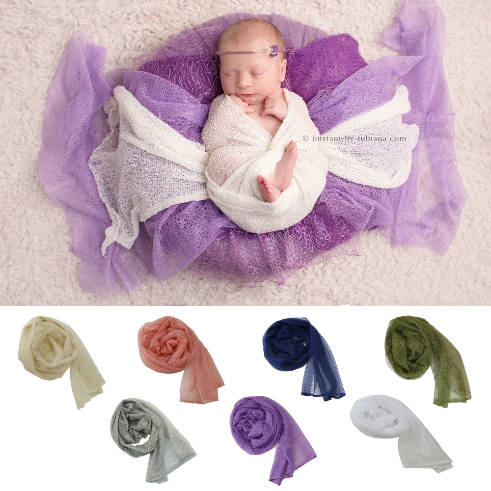 160X50Cm Pasgeboren Fotografie Accessoires Fotoshoot Props Baby Poseren Baby Deken Gaas Wraps Voor Fotoalbum Cadeau Mand filler