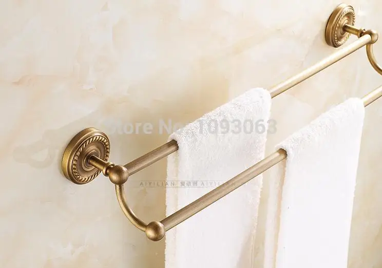 Antique Copper Towel Hanging Rack Bar Continental Bathroom Shelf Accessories Classic Retro