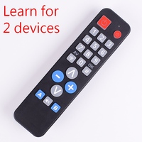 Universal Learn Remote Control Work for 2 devices Copy IR Code for TV VCR STB DVD DVB BOX 2 in 1 Controller Easy for Old People.