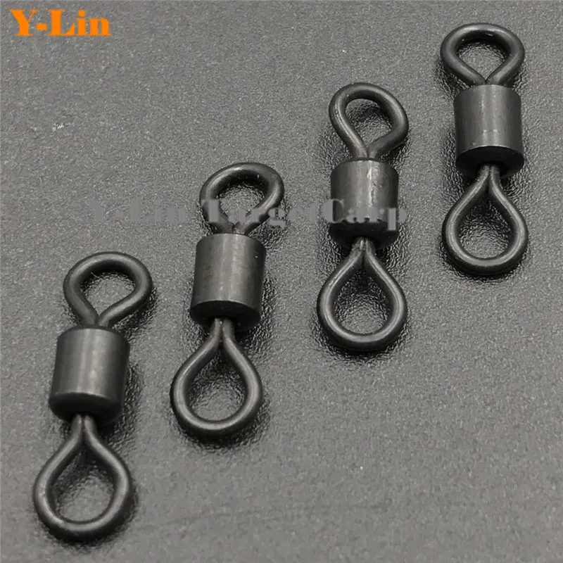 40pcs Carp Fishing Swivels UK 8# Rolling Swivel Accessories Of Hair Rigs Connectors Terminal Tackle For Chod Rigs