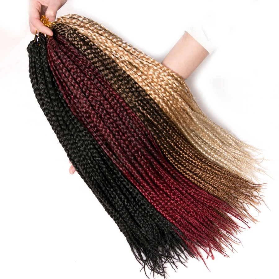 Verves-Box tranças extensões de cabelo, Crochet cabelo, Ombre trança, cabelo sintético, 14 em, 18 em, 22 fios por pacote