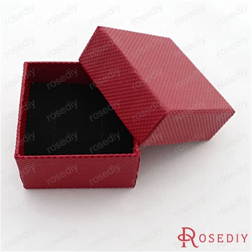 

Wholesale 5*5*3cm Red Square Paper Small Size Jewelry Packing Box for earrings and rings 1 piece(JM7008)