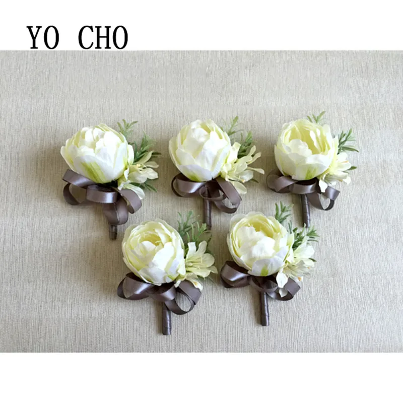 HÌNH CHO Đám Cưới Dạ Hội Xòe Goom Cô Dâu Cổ Tay Corsages Hoa Hồng Handmade Boutonniere Chú Rể Phù Dâu Phù Rể Hoa Boutonnieres