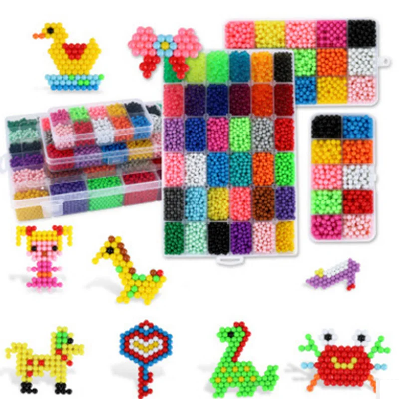 Magic Water Spray Beads para Crianças, 3D Puzzle, Brinquedos Educativos, Kit DIY, Jogo de Bola, Mão, 24 Cores, Novo