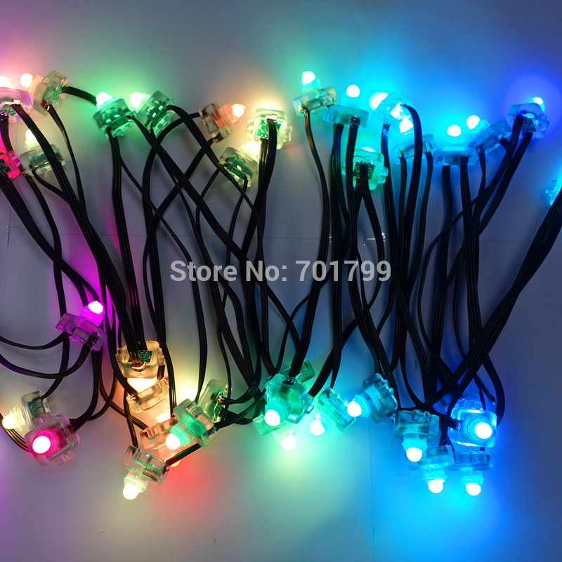 18AWG wire DC5V WS2811 LED smart string,addressable,with all BLACK wire,IP68 rated;epoxy resin filled;50pcs a string