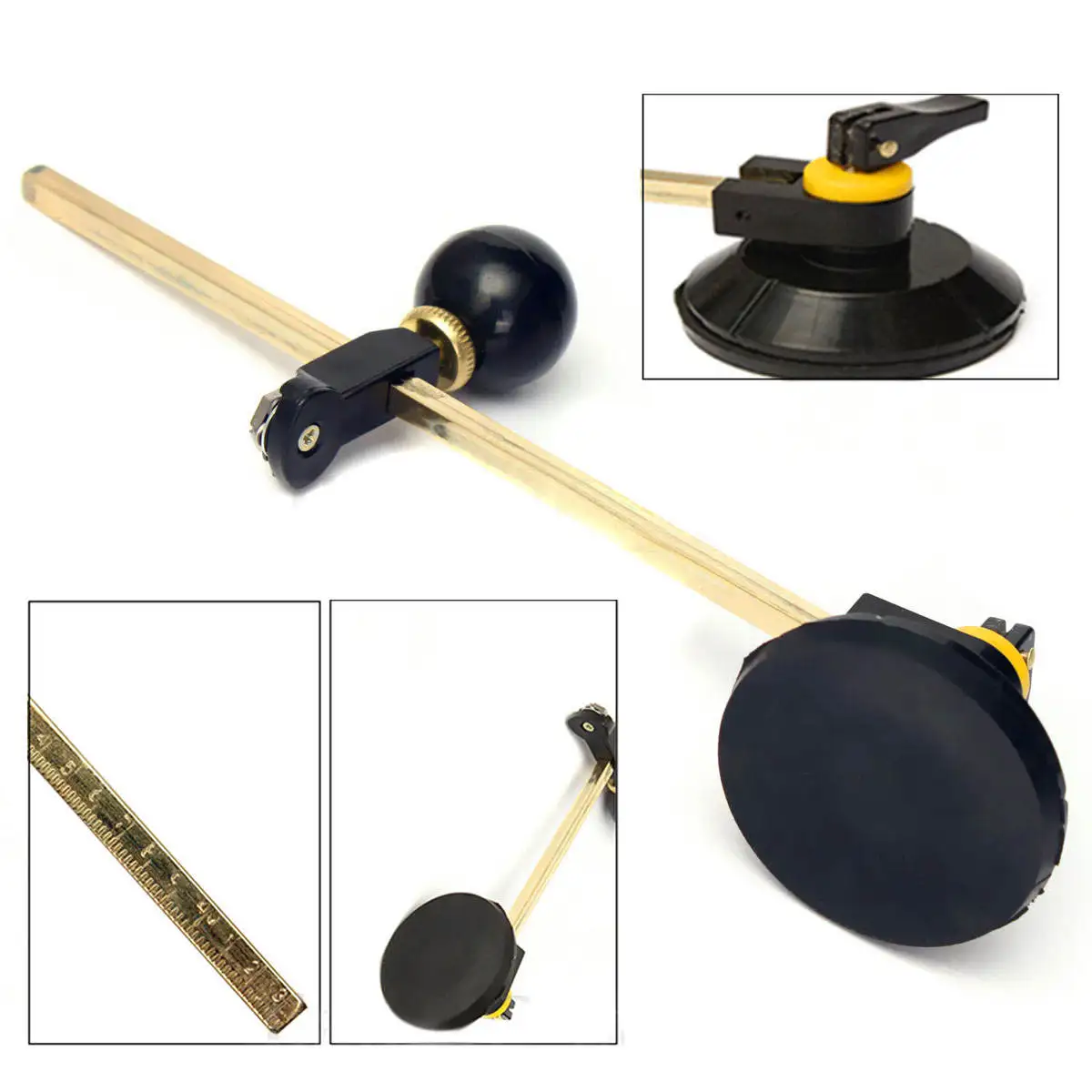 40cm Glass Compasses Glass Circular Cutter Suction Cup Black Circle Cutter tool