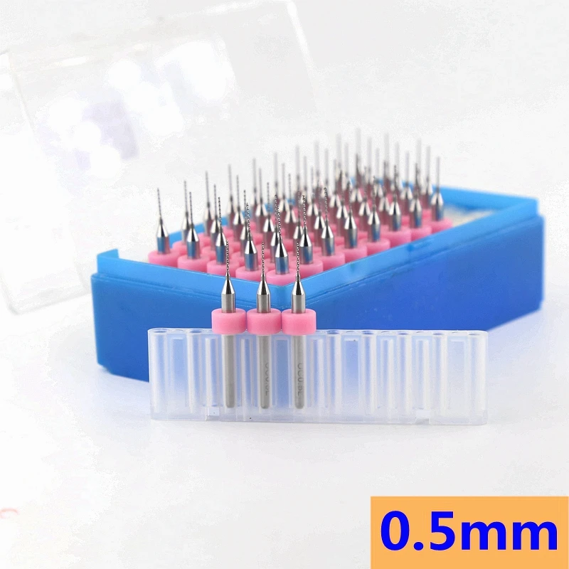 0.5mm 0.55mm tungsten carbide drill bit CNC wood router set 50PCS mini dremel exercise tool PCB drilling machine tool